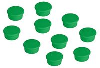 FRANKEN HM10 02 Schroefmagneten, rond, 10 stuks, hoogwaardige zelfklevende magneten voor magneetbord, whiteboard of koelkast op kantoor, school of huishouden, 13 mm, groen