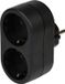 Benson Stopcontact splitter - duo - zwart - randaarde - verticaal
