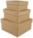 Creativ Company Vierkante dozen H: 5+6+7,5 cm