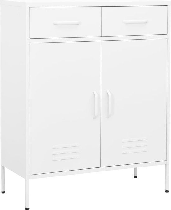 vidaXL Opbergkast 80x35x101,5 cm staal wit