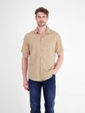 LERROS Overhemd met korte mouwen, maat M, gravel beige