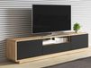 Mobistoxx ASTER Meuble TV ASTER 200 cm 2 portes 1 tiroir noir mat/chêne taurus