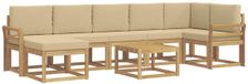vidaXL - Buiten - bank - set - 8 - st - Wit - en - Beige - Polyester