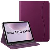 FINTIE Hoesje compatibel met iPad Air 5e Generatie (2022) / iPad Air 4e Generatie (2020) 10,9 inch, Multi-Angle Viewing Folio Stand Cover met zak, Auto Sleep/Wake, Paars