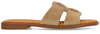 Manfield Dames Beige Suède Slippers Maat 36