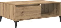 vidaXL Salontafel eiken ambachtelijk 90 x 60 x 35 cm bewerkt hout