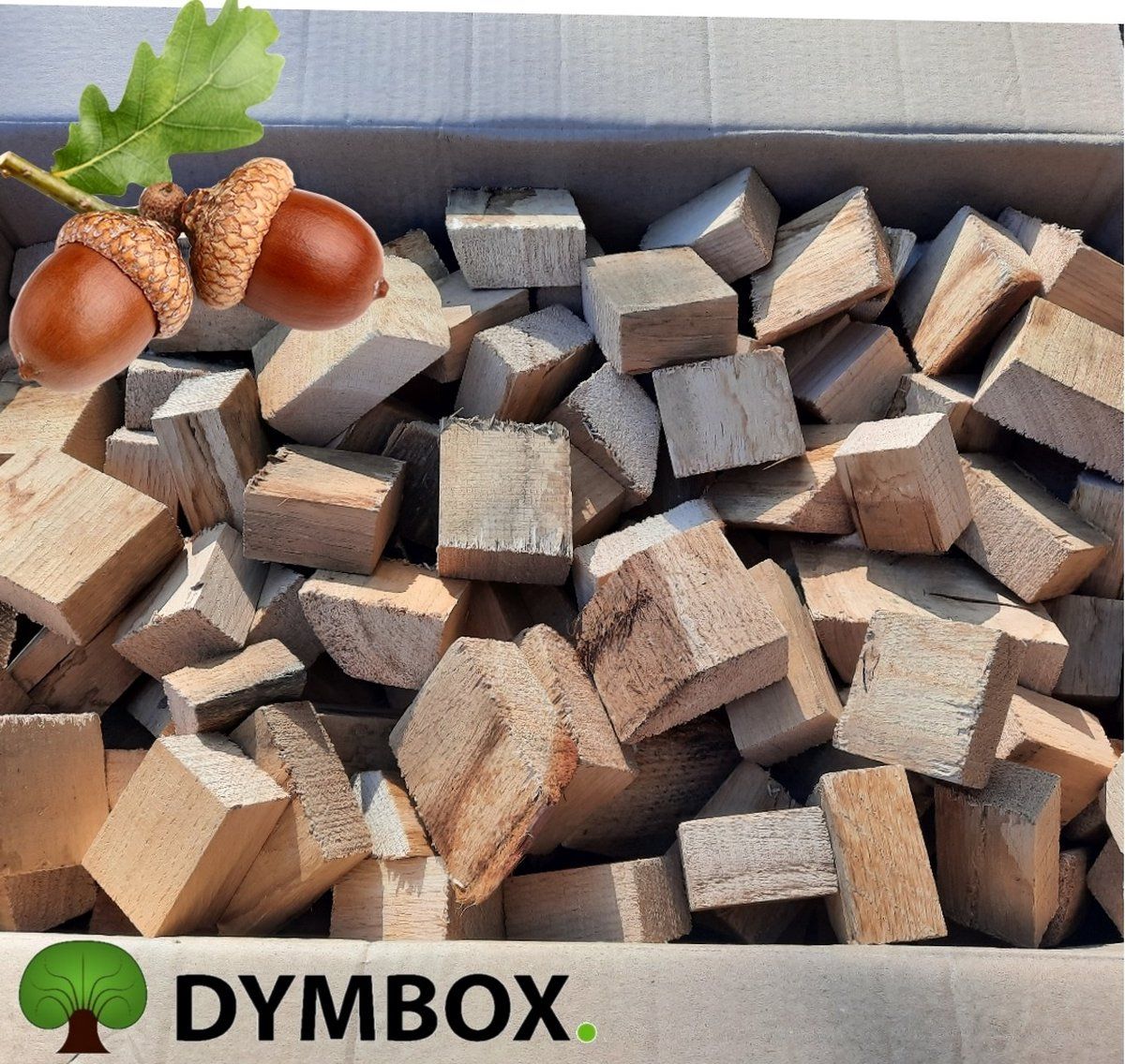 Dymbox 1.5KG Eiken Chunks - Rookhout - Oak chunks - Eiken rookhout 100% Eiken Onbehandeld