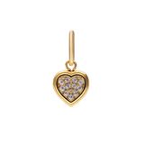 Lucardi Dames Stalen goldplated charm hart met zirkonia - Hanger - Staal - Goudkleurig