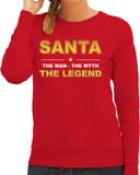 Bellatio Decorations Shoppartners Bv Santa kersttrui / outfit / the man / the myth / the legend rood voor dames - Kerst kleding / Christmas outfit XXL