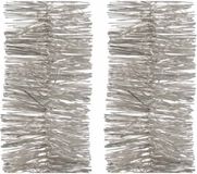 Decoris Kerstslinger - 2 stuks - Zilver/Champagne - 270 x 7 cm - Folie/Lametta - Glans