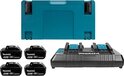 Makita Accu Starterset 18V DC18RD 4xBL1860B - 198091-4