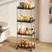 Unyqoos® Trolley de rangement étroite à quatre couches avec roues pour petits espaces et cuisine
