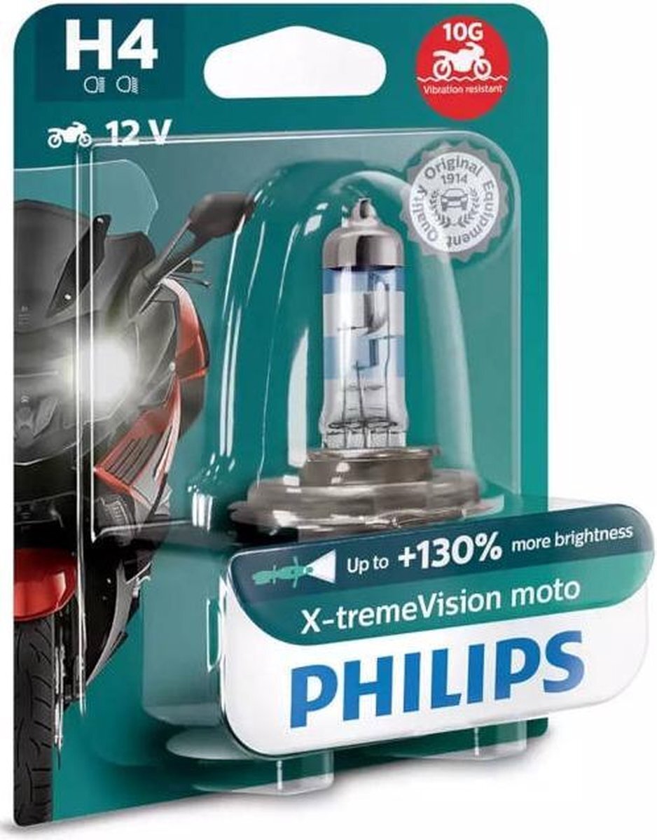 Philips X-tremeVision Moto H4 130% 12342XV+BW