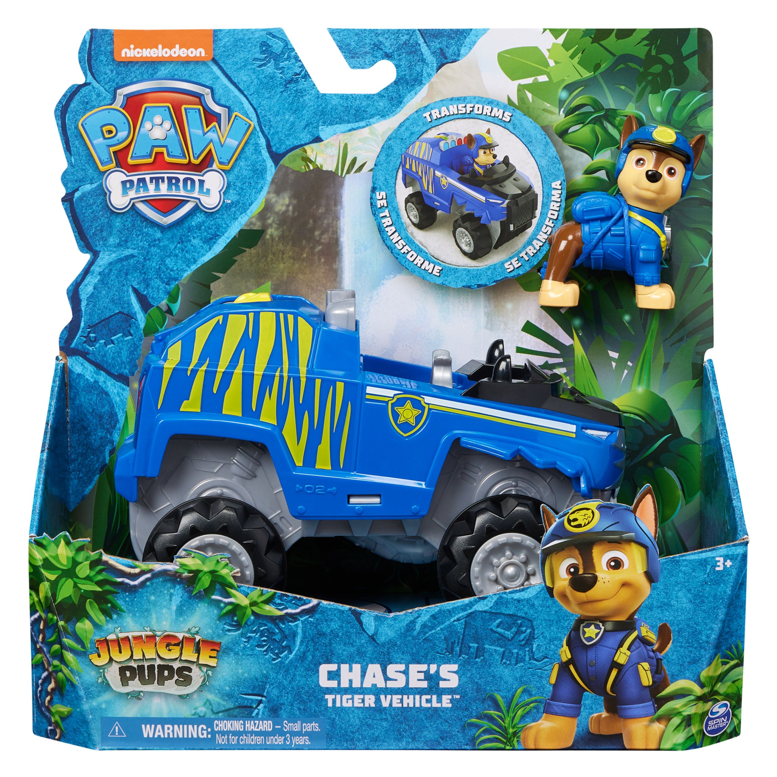 PAW Patrol Jungle Pups - Chase's Tijger-speelgoedauto met speelfiguur