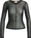 JACK & JONES JXMINNA MESH GLITTER LS TOP WVN GRL - Meisjes - Blouses - Maat 152 - Zwart
