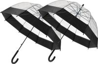 Discountershop B.V. Paraplu 2 Stuks Transparant met Zwarte Rand