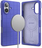 Ringke Bitmap Silicone Magnetic - Hoesje Geschikt voor Apple iPhone 16 - Compatibel met MagSafe / Qi2 - Magnetische Back Cover - Marine