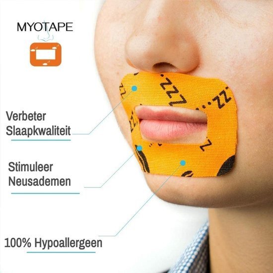 - Myotape Anti Snurkstrips - 90 nachten - Anti snurk - Neus Ademhaling - Diepe Slaap - Mondpleister - Biohacking