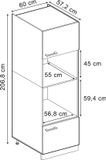 Vicco R-Line Magnetronkast – 60 cm Antraciet landhuis