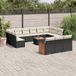 Maison Exclusive - Ensemble de jardin, 14 pièces, avec coussins, noir, en polyrotin