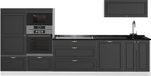 Vicco Complete keukeneenheid Fame-Line, Anthrazit-Gold Landhaus/Wit, 340 cm