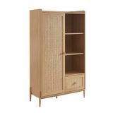 BAÏTA Kast Pablo houtlook en rotan riet, 1 deur en 1 lade