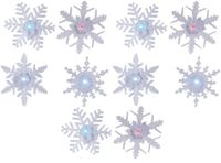 Merkloos Verlichte Sneeuwvlok - 10x - Zuignap - Raamdecoratie - 10 cm - LED - Multicolour Licht
