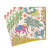 Caspari Les Jardins De Mysore servet in lunchformaat, multicolor