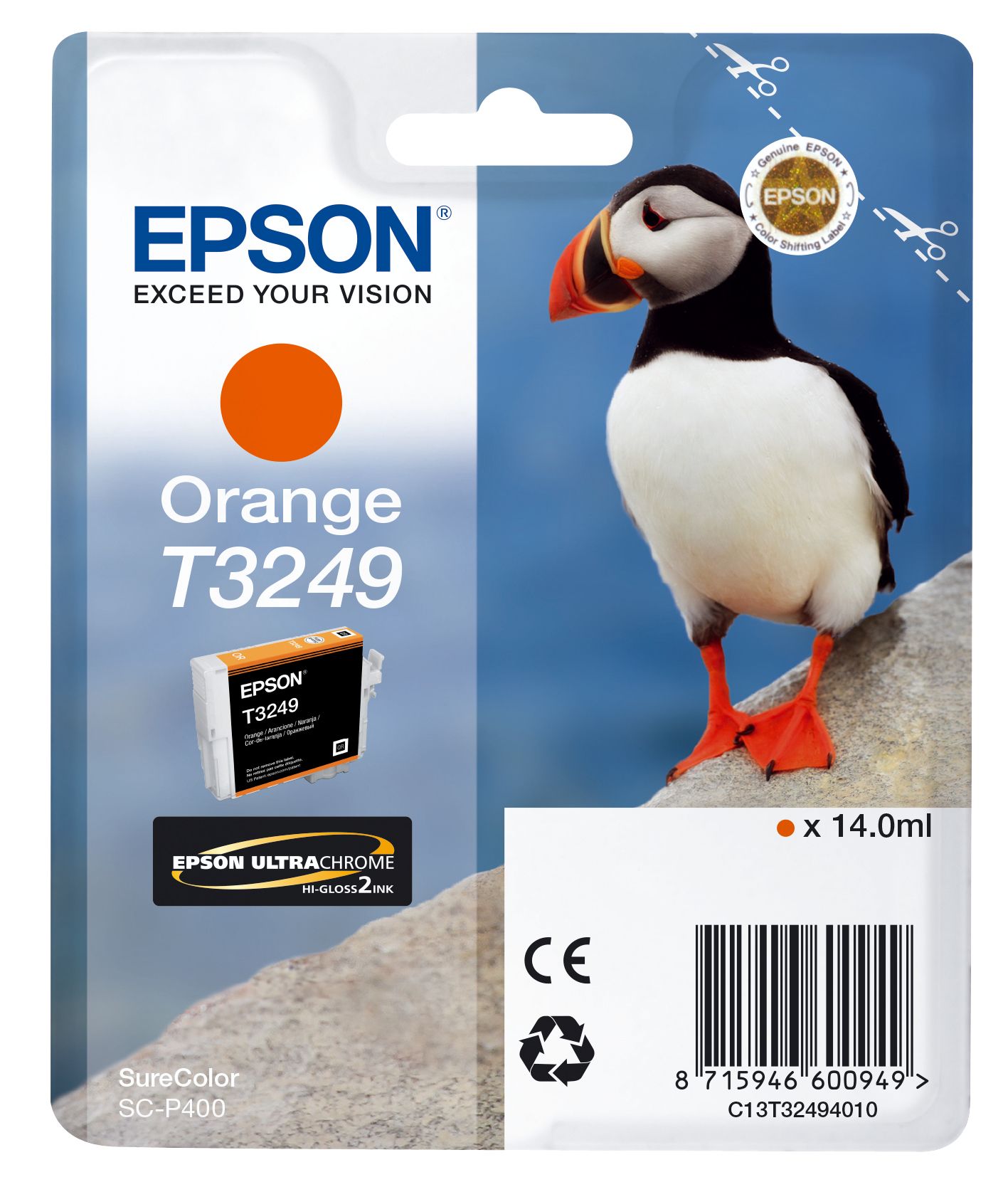 Epson T3249 - Orange Ink Cartridge - C13T32494010