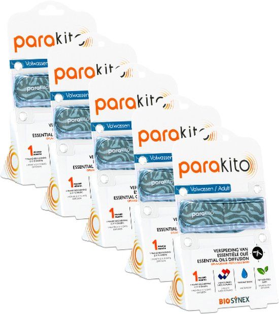 Parakito Anti-Muggen Armband - Volwassenen - Jungle - 5 stuks - Navulbaar