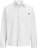 Jack & Jones Oxford overhemd Relaxed Fit Gestreept Katoen Lange Mouw Wit Maat L