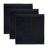 Möve Superwuschel zeepdoek 30 x 30 cm van 100% katoen, zwart, set van 3