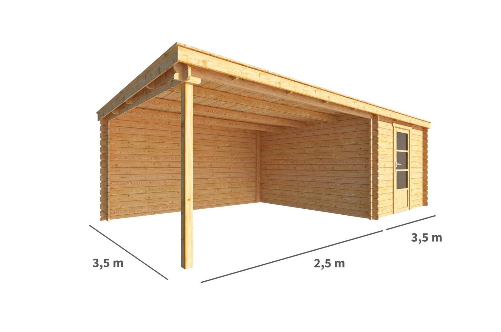 Warentuin collection Blokhut, tuinhuisje met overkapping Els-Jade 600 cm bij 350 cm diep lessenaarsdak 4