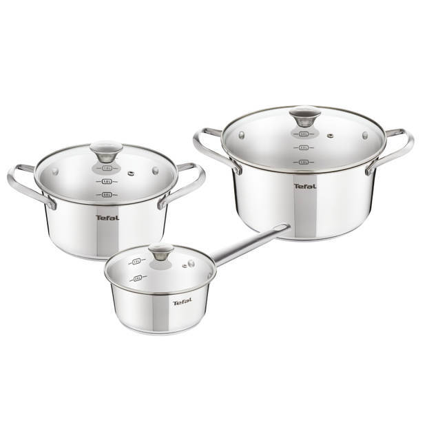 Tefal Simpleo 3-delige set (steelpan 16 cm, kookpan 20/24 cm)