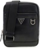 GUESS Leren schoudertas Monaco Crossbody Black zwart