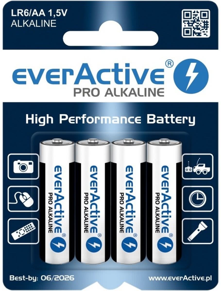 everActive LR6 AA Pro Alkaline batteries 4-Pack