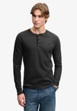 Superdry Waffle Henley Top Homme Manches Longues Coton M Washed Black