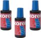 Kores Encre - 3x - flacon de recharge pour tampons encreurs - bleu