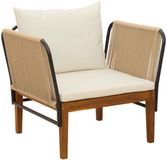 vidaXL Tuinstoel met Kussens Massief acaciahout & touw Naturel