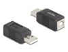 Delock 67202 USB Type-A male to USB Type-B female adapter, Black