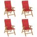 vidaXL Tuinstoel Terras Gecapitonneerde zitting Polyester Rood