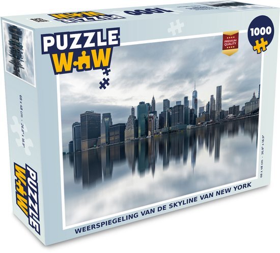 MuchoWow Puzzel New York - Skyline - Reflectie - Legpuzzel - Puzzel 1000 stukjes volwassenen