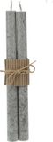 Home&Styling Collection Rustieke tafelkaarsen, 25 cm, grijs