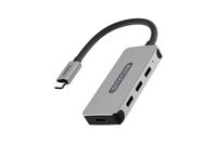 Sitecom CN-385 USB-C Hub - 4-Port - USB 3.2 Gen 1 - Aluminium/Black