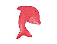Dolfijn hanger, gewaxt, rood, 20 x 30 mm, 50u, ca.