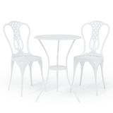 VidaXL 3-delige Bistroset Gietaluminium Wit