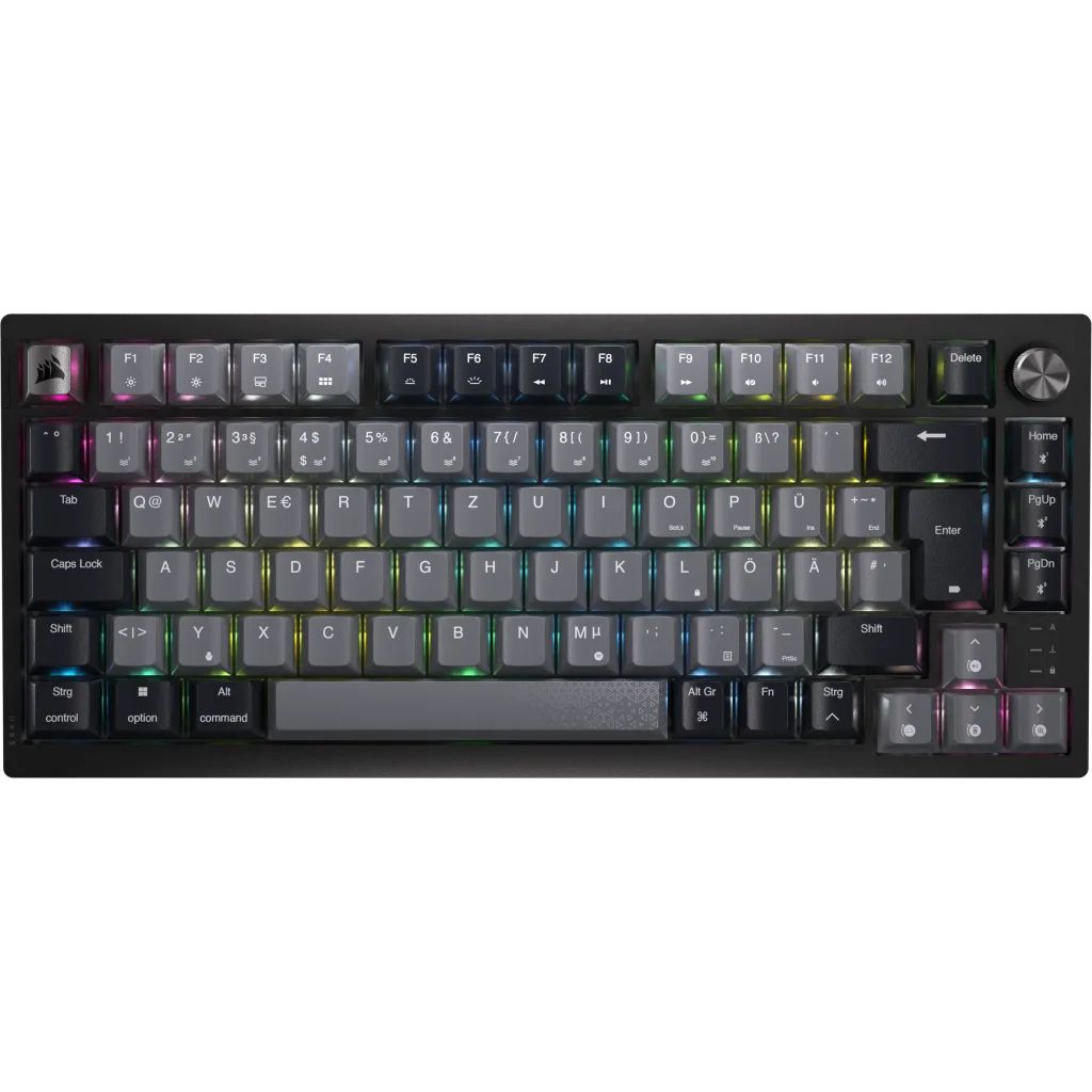 Corsair K65 PLUS WIRELESS 75% RGB Gaming Keyboard - Mechanical - US QWERTY - Black