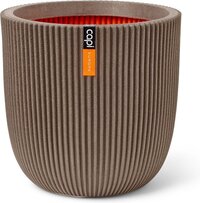 Capi Europe - Bloempot bol Groove NL - 35x34 - Warm taupe