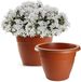 PLASTICFORTE Plantenpot - 2x - terracotta bruin - D50 x H40 cm - bloempot - kunststof - rond