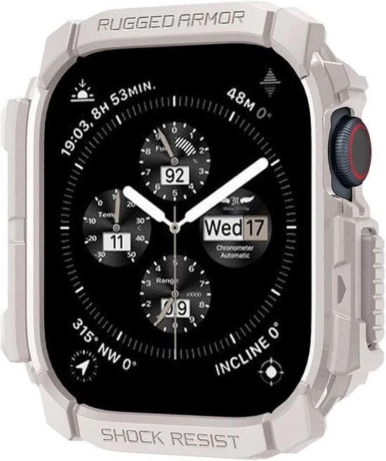 Spigen Rugged Armor Case voor Apple Watch 10 / 11 - 42 mm - Beige